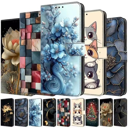 Flip leather wallet phone case - leather,