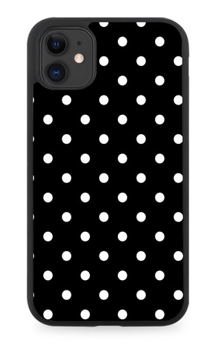 Black and white polka - black,