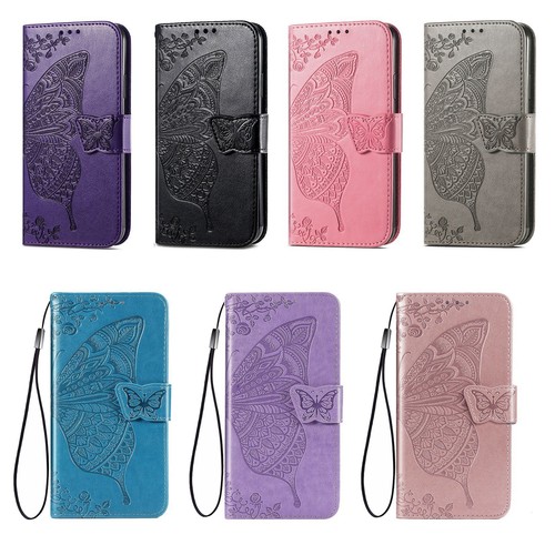 Butterfly leather wallet - butterfly, phone